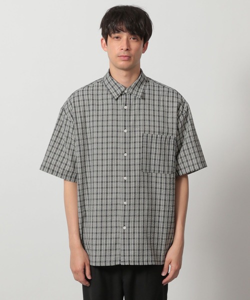 LAKOLE（ラコレ）の「シアサッカーチェックシャツ / 320213（シャツ/ブラウス・メンズ・ベージュ/チャコール/マルーン・MEDIUM/LARGE）」の9枚目の写真