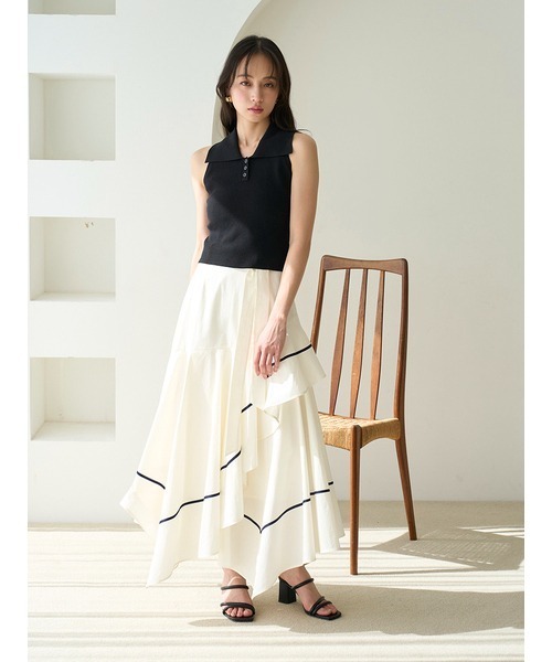 Sustainable襟付きニットプルオーバー（ニット/セーター