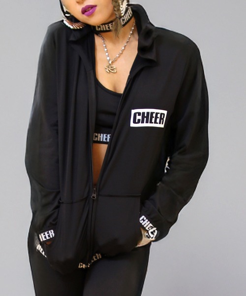 CHEER(チアー)の「超ストレッチマイクロ起毛長袖ジップパーカー(パーカー・レディース・ブラック・S/M/L)」の4枚目の写真