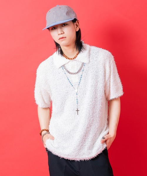 a.p.o.v. シャギーパイルポロシャツ