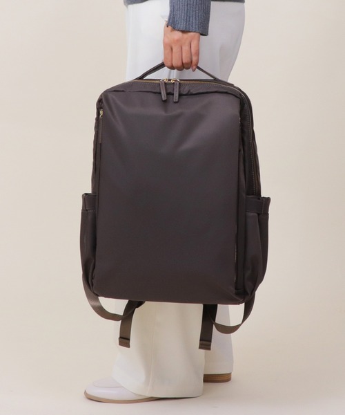 BASE（ベース）の「9ポケット ユニセックス 通勤 通学 リュック（バックパック/リュック・レディース・ダークグレー/ネイビー/グレー/ダークベージュ/ピンク系その他/ブルー/ブラック/カーキ/グレイッシュベージュ/ベージュ/ボルドー/ダークブラウン・FREE）」の4枚目の写真