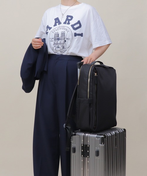 BASE（ベース）の「9ポケット ユニセックス 通勤 通学 リュック（バックパック/リュック・レディース・ダークグレー/ネイビー/グレー/ダークベージュ/ピンク系その他/ブルー/ブラック/カーキ/グレイッシュベージュ/ベージュ/ボルドー/ダークブラウン・FREE）」の13枚目の写真