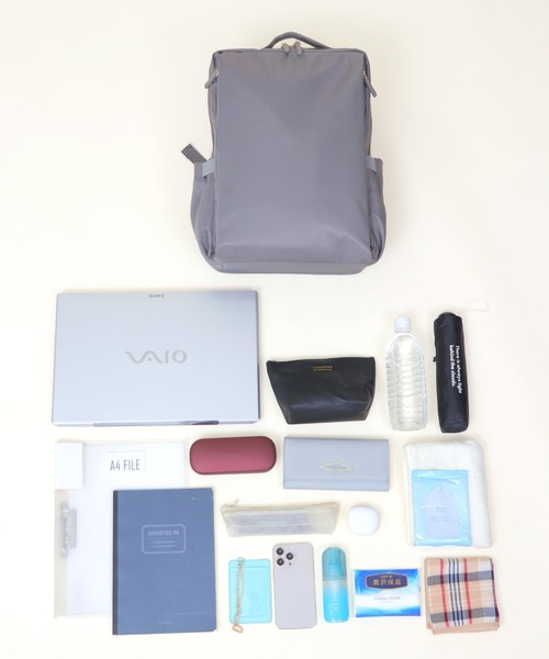 BASE（ベース）の「9ポケット ユニセックス 通勤 通学 リュック（バックパック/リュック・レディース・ダークグレー/ネイビー/グレー/ダークベージュ/ピンク系その他/ブルー/ブラック/カーキ/グレイッシュベージュ/ベージュ/ボルドー/ダークブラウン・FREE）」の22枚目の写真