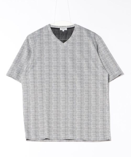 renoma(レノマ)の「【ストレッチ】レノマ オム 千鳥ジャガード Vネック半袖Tシャツ(Tシャツ/カットソー・メンズ・ホワイト/ブラック/ホワイト×ブラック・MEDIUM/LARGE/X-LARGE)」の9枚目の写真