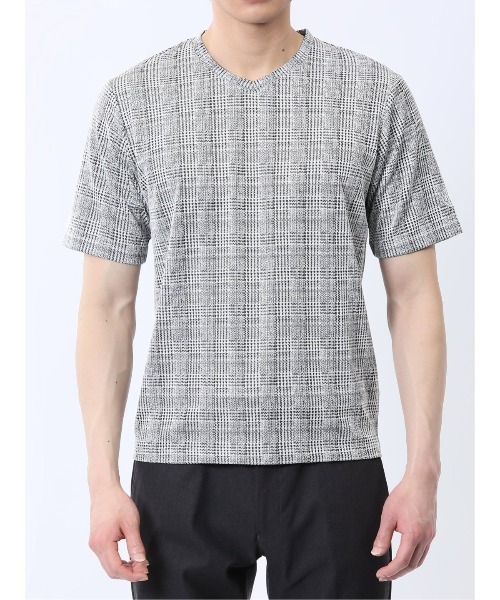 renoma(レノマ)の「【ストレッチ】レノマ オム 千鳥ジャガード Vネック半袖Tシャツ(Tシャツ/カットソー・メンズ・ホワイト/ブラック/ホワイト×ブラック・MEDIUM/LARGE/X-LARGE)」の10枚目の写真