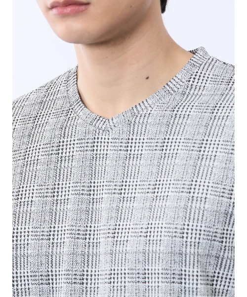 renoma(レノマ)の「【ストレッチ】レノマ オム 千鳥ジャガード Vネック半袖Tシャツ(Tシャツ/カットソー・メンズ・ホワイト/ブラック/ホワイト×ブラック・MEDIUM/LARGE/X-LARGE)」の13枚目の写真