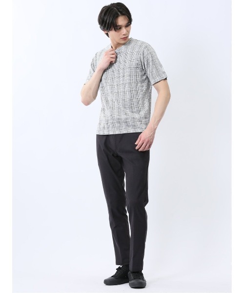 renoma(レノマ)の「【ストレッチ】レノマ オム 千鳥ジャガード Vネック半袖Tシャツ(Tシャツ/カットソー・メンズ・ホワイト/ブラック/ホワイト×ブラック・MEDIUM/LARGE/X-LARGE)」の19枚目の写真