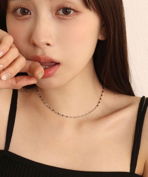 セール】【金属アレルギー対応】ペタルチェーン ネックレス 35cm