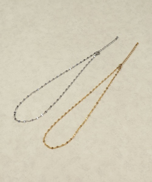 セール】【金属アレルギー対応】ペタルチェーン ネックレス 35cm