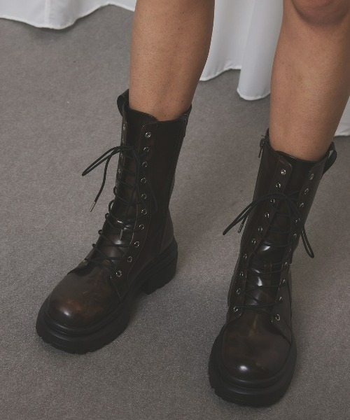 Ameri(アメリ)の「LACE UP TANK SOLE BOOTS(ブーツ・レディース・ブラック/ブラウン/カーキ・SMALL/MEDIUM/LARGE)」の19枚目の写真