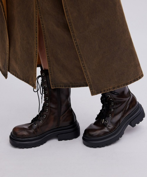 Ameri(アメリ)の「LACE UP TANK SOLE BOOTS(ブーツ・レディース・ブラック/ブラウン/カーキ・SMALL/MEDIUM/LARGE)」の22枚目の写真