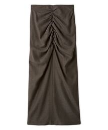 美品　BRUNELLO CUCINELLI シルクブラウン系タイトスカート40 美品 BRUNELLO CUCINELLI シルクブラウン系タイトスカート40