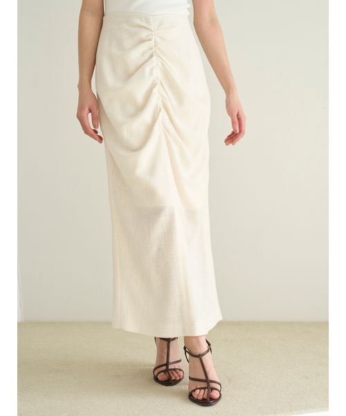 SNIDEL（スナイデル）の「ギャザータイトスカート（スカート・レディース・アイボリー/その他/ブラウン・0/1）」の9枚目の写真