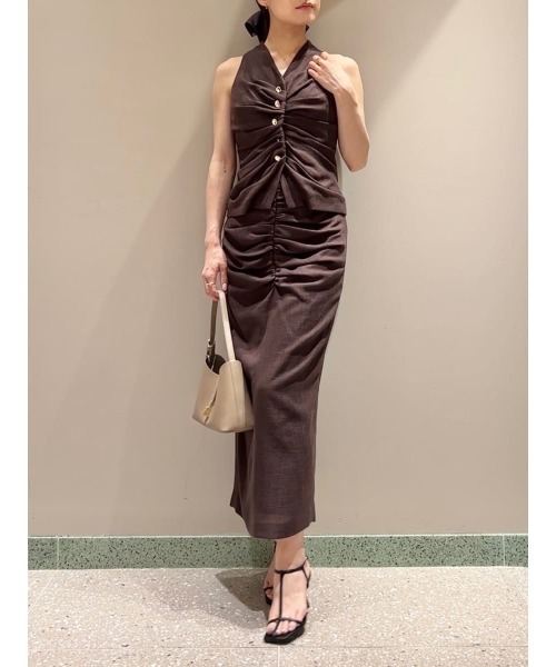 SNIDEL（スナイデル）の「ギャザータイトスカート（スカート・レディース・アイボリー/その他/ブラウン・0/1）」の3枚目の写真