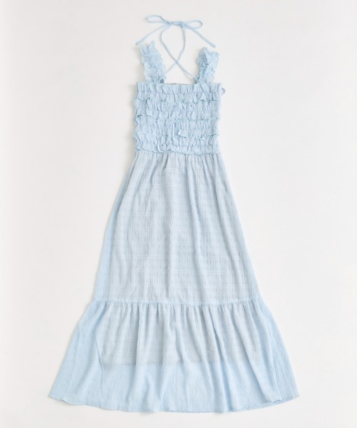 OLIVE des OLIVE(オリーブデオリーブ)の「フリルシャーリングワンピース(ワンピース・レディース・ネイビー/オフホワイト/サックスブルー/ピンク・SMALL/MEDIUM)」の14枚目の写真