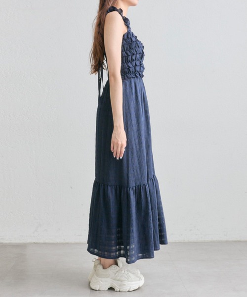OLIVE des OLIVE フリルシャーリングワンピース OLIVE des ワンピース フリルシャーリングワンピース : ZOZOTOWN