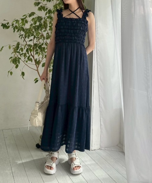 OLIVE des OLIVE フリルシャーリングワンピース S セール】フリルシャーリングワンピース(ワンピース)|OLIVE
