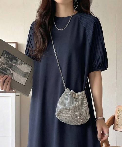 セール】綿100% さらりと上品にきまる。袖タックラグラン半袖