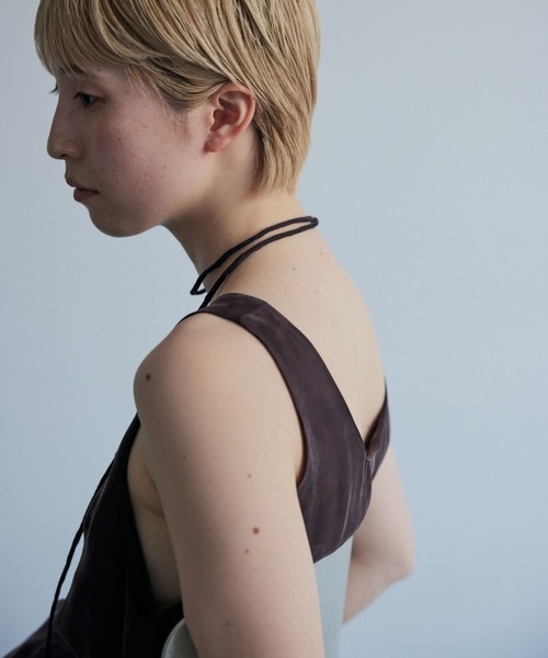 lit(リット)の「Choker Set Cupra Tops(シャツ/ブラウス・レディース・ネイビー/ブラウン・FREE)」の1枚目の写真