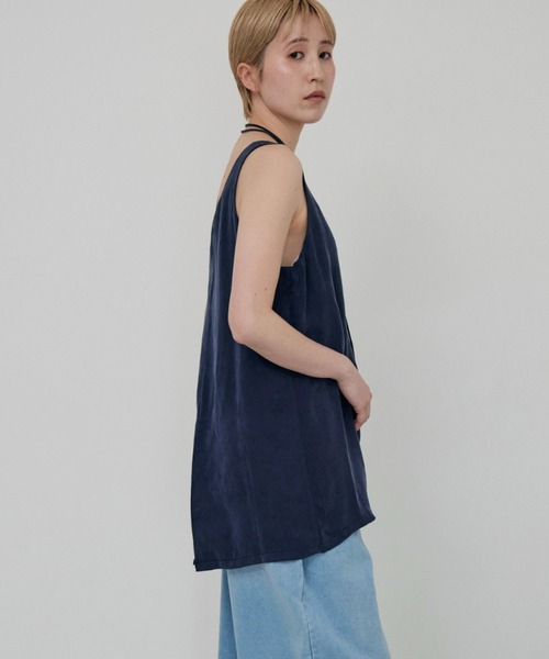 lit(リット)の「Choker Set Cupra Tops(シャツ/ブラウス・レディース・ネイビー/ブラウン・FREE)」の5枚目の写真