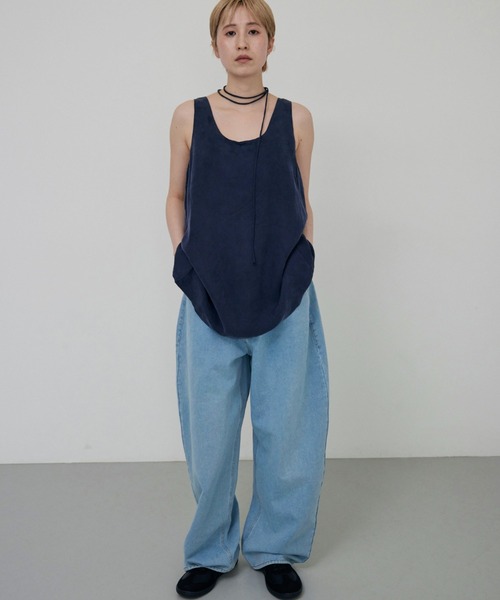 lit(リット)の「Choker Set Cupra Tops(シャツ/ブラウス・レディース・ネイビー/ブラウン・FREE)」の7枚目の写真