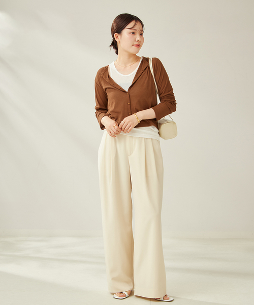 美品 Plage シアーカーディガン ナチュラル プラージュ plage（プラージュ）の「【R'IAM】シアーショートカーディガン