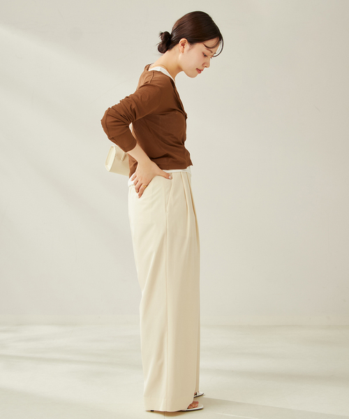 plage whisper rib sheer カーディガンナチュラル 美品】plage whisper