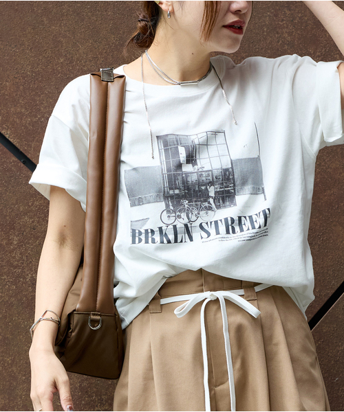 JOURNAL STANDARD(ジャーナルスタンダード)の「汗ジミ防止天竺プリントT(Tシャツ/カットソー・レディース・ホワイト系その他/ブラック系その他/チャコールグレー・FREE)」の15枚目の写真