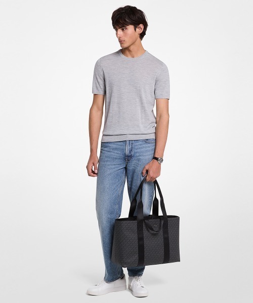 MICHAEL KORS(マイケルコース)の「COOPER デュアル ハンドル トート ウィズ ジップ - MKシグネチャー(トートバッグ・メンズ・ブラック・FREE)」の5枚目の写真
