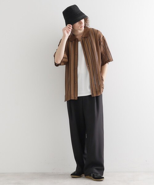 tk.TAKEO KIKUCHI(ティーケータケオキクチ)の「【セットアイテム】透かし編みオープンシャツ(シャツ/ブラウス・メンズ・ブラック/オフホワイト/ダークブラウン・02/03/04)」の13枚目の写真