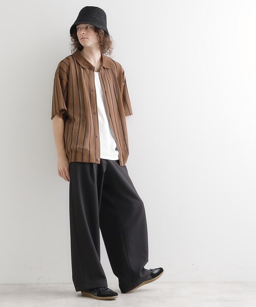 tk.TAKEO KIKUCHI(ティーケータケオキクチ)の「【セットアイテム】透かし編みオープンシャツ(シャツ/ブラウス・メンズ・ブラック/オフホワイト/ダークブラウン・02/03/04)」の14枚目の写真