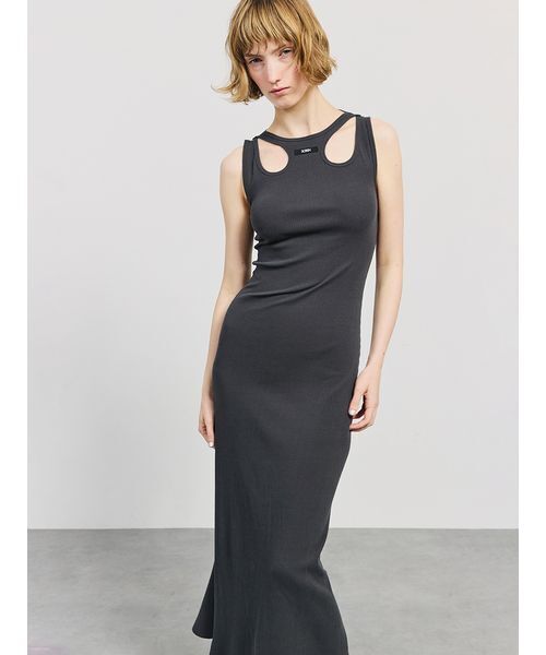SORIN(ソリン )の「Cut-out Tank Dress/カットアウトタンクドレス(ワンピース・レディース・ブラック/ダークグレー・36/38)」の1枚目の写真