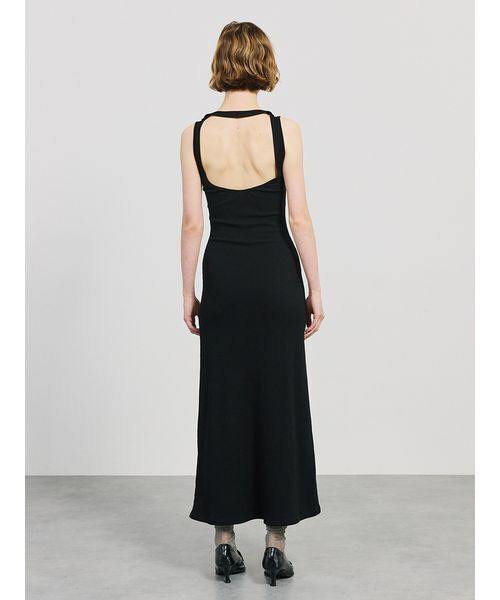 SORIN ストレッチリブ カットアウト マキシドレス