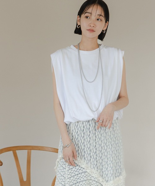 LOWRYS FARM（ローリーズファーム）の「バルーンプルオーバーフレンチスリーブ　574769（Tシャツ/カットソー・レディース・エンジ/チャコールグレー/オフホワイト・FREE）」の2枚目の写真