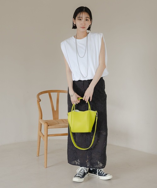 LOWRYS FARM（ローリーズファーム）の「バルーンプルオーバーフレンチスリーブ　574769（Tシャツ/カットソー・レディース・エンジ/チャコールグレー/オフホワイト・FREE）」の6枚目の写真