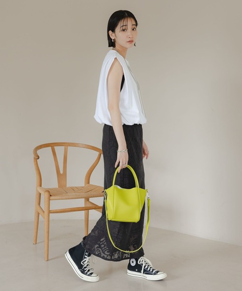 LOWRYS FARM（ローリーズファーム）の「バルーンプルオーバーフレンチスリーブ　574769（Tシャツ/カットソー・レディース・エンジ/チャコールグレー/オフホワイト・FREE）」の7枚目の写真