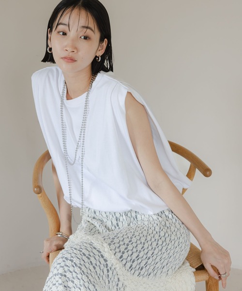 LOWRYS FARM（ローリーズファーム）の「バルーンプルオーバーフレンチスリーブ　574769（Tシャツ/カットソー・レディース・エンジ/チャコールグレー/オフホワイト・FREE）」の8枚目の写真