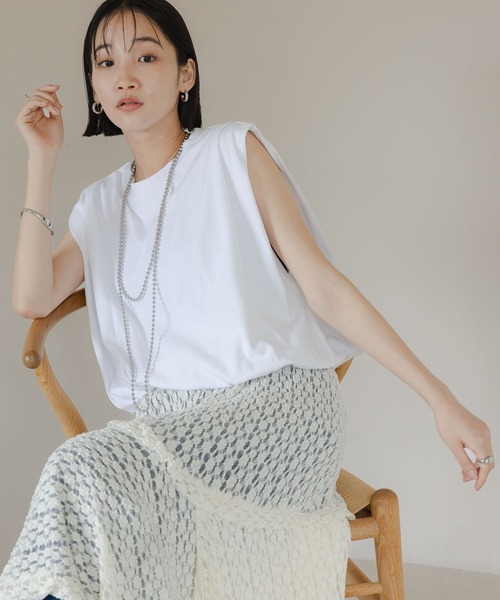 LOWRYS FARM（ローリーズファーム）の「バルーンプルオーバーフレンチスリーブ　574769（Tシャツ/カットソー・レディース・エンジ/チャコールグレー/オフホワイト・FREE）」の9枚目の写真