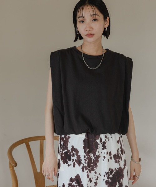 LOWRYS FARM（ローリーズファーム）の「バルーンプルオーバーフレンチスリーブ　574769（Tシャツ/カットソー・レディース・エンジ/チャコールグレー/オフホワイト・FREE）」の12枚目の写真