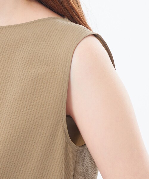 MACKINTOSH PHILOSOPHY(マッキントッシュ フィロソフィー)の「サマーサッカーティアードワンピース(ワンピース・レディース・ベージュ/ブラック/グリーン・38/34/36)」の11枚目の写真