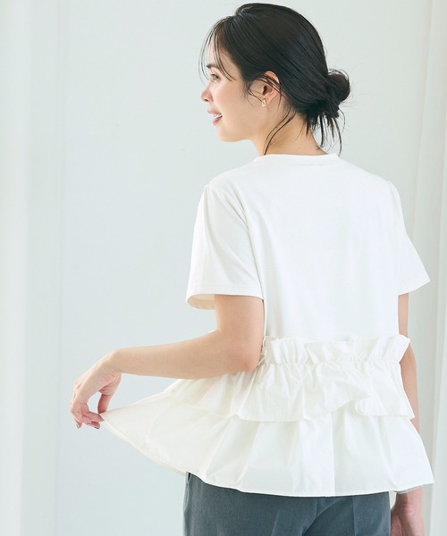 coca(coca)(コカ)の「シルキータッチドッキングTシャツ(Tシャツ/カットソー・レディース・ホワイト/ブラック・L/M/S)」の5枚目の写真