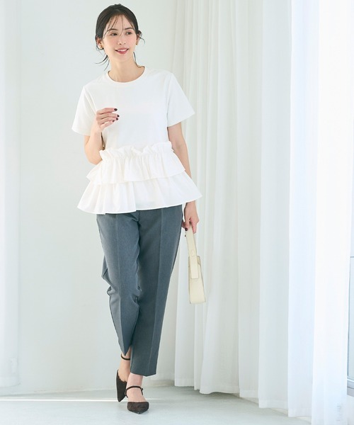 coca(coca)(コカ)の「シルキータッチドッキングTシャツ(Tシャツ/カットソー・レディース・ホワイト/ブラック・L/M/S)」の8枚目の写真