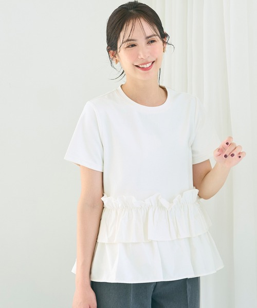 coca(coca)(コカ)の「シルキータッチドッキングTシャツ(Tシャツ/カットソー・レディース・ホワイト/ブラック・L/M/S)」の9枚目の写真