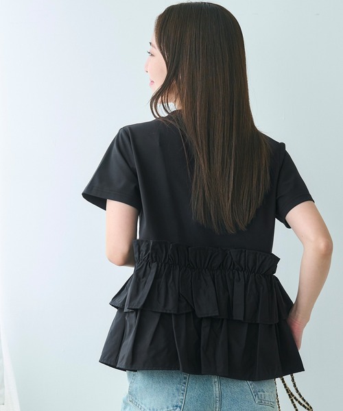 coca(coca)(コカ)の「シルキータッチドッキングTシャツ(Tシャツ/カットソー・レディース・ホワイト/ブラック・L/M/S)」の11枚目の写真