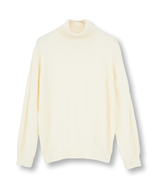 MEN'S BIGI(メンズビギ)の「【ACTIVE TAILOR/アクティブテイラー】12Gジャカードタートルネックニット(ニット/セーター・メンズ・モカ/グレー/ブラック/ホワイト・01/02/03)」の1枚目の写真