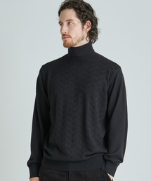 【ACTIVE TAILOR/アクティブテイラー】12Gジャカードタートルネックニット