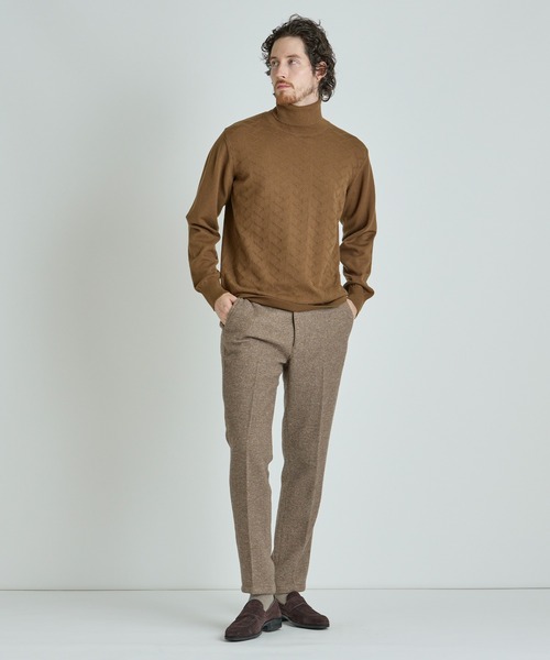 MEN'S BIGI(メンズビギ)の「【ACTIVE TAILOR/アクティブテイラー】12Gジャカードタートルネックニット(ニット/セーター・メンズ・モカ/グレー/ブラック/ホワイト・01/02/03)」の18枚目の写真