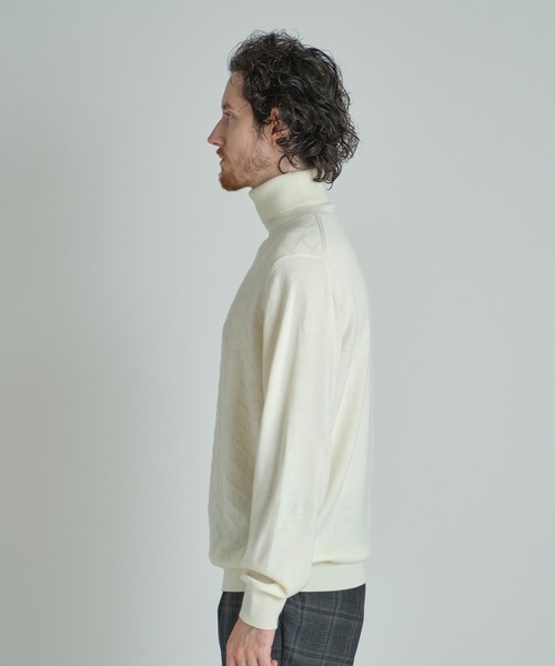 MEN'S BIGI(メンズビギ)の「【ACTIVE TAILOR/アクティブテイラー】12Gジャカードタートルネックニット(ニット/セーター・メンズ・モカ/グレー/ブラック/ホワイト・01/02/03)」の12枚目の写真