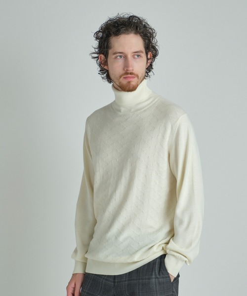MEN'S BIGI(メンズビギ)の「【ACTIVE TAILOR/アクティブテイラー】12Gジャカードタートルネックニット(ニット/セーター・メンズ・モカ/グレー/ブラック/ホワイト・01/02/03)」の11枚目の写真