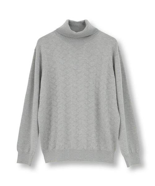 MEN'S BIGI（メンズビギ）の「【ACTIVE TAILOR/アクティブテイラー】12Gジャカードタートルネックニット（ニット/セーター・メンズ・モカ/グレー/ブラック/ホワイト・01/02/03）」の13枚目の写真